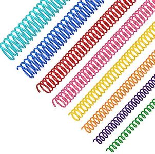 120 Pack Plastic Spiral Binding Coils Binder Binding Spirals Rings 8 Size Spiral Binding Wire Combs Spines Coils, 4:1 Pitch, 1/4 5/16 3/8 1/2 9/16 5/8 3/4 7/8 Inch (Multicolor)