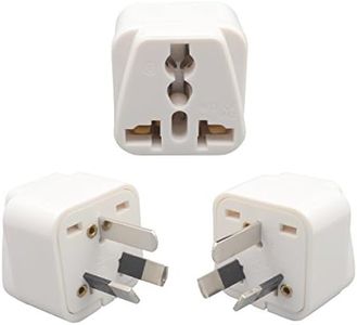 INIBUD Pack of 3 UK EU US to AU Australia NZ Travel Adapter White Plug