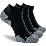 CWVLC Unisex Cushioned Compression Athletic Ankle Socks Multipack, 3-pairs Black, XL (13.5-15.5 W US/ 12-14 M US)