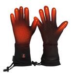 Heated Glove Liners for Men Women Winter Rechargeable Electric Battery Heating Thin Gloves, Heated Gloves for Riding Ski Snowboarding Hiking Cycling Hunting Arthritis (Black, L)