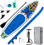 FEATH-R-LITE Inflatable Paddle Board Stand Up Paddleboards for Adults SUP with Complete Premium Accessories Pump, Adjustable Paddle, Leash, Three Fins, Waterproof Phone Bag, Repair Kit, Backpack