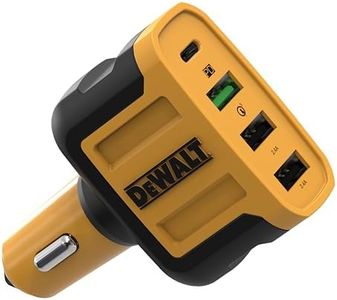DEWALT Heavy Duty 4 Port USB C Car Charger Multiport, Fast 60W USB Cigarette Lighter Adapter, PD Type C Multi Car Phone Charger, Cell Phone Automobile Chargers Compatible w/iPhone 16/15, Samsung