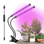 20W Grow Light LED Grow Lamp Bulbs Plant Lights Full Spectrum, Auto ON & Off with 3/6/12H Timer 3 Lightness Clip-On Desk Grow Lamp for Indoor Plants