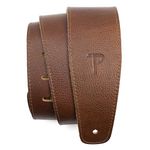 Perri’s Leathers Ltd. - Guitar Strap - Saddle Leather - Tan - Adjustable - For Acoustic/Bass/Electric Guitars - Made in Canada (P25SDL-7172)