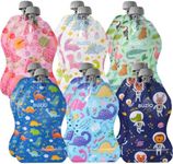 BUZIO Reusable Pouches for Toddlers, 12 Packs 5oz Baby Food Pouches for Baby Food, Double Zipper Refillable Squeeze Pouches, BPA-Free, Food Safe for Organic Snack, Homemade Fruit Puree, Yogurt