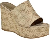 GUESS Women's Yenise Wedge Sandal, Gold 710, 7.5