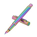 Rainbow Forest Fountain Pen Extra Fine Nib Classic Design with Converter and Metal Box Set by Hongdian