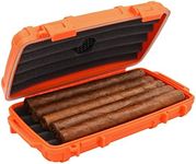 Cigar Caddy 3400-R Blaze 5 Cigar Waterproof Travel Humidor, Blaze Orange Rubberized Exterior