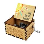 PATPAT Kid You Are My Sunshine Wood Music Box For Wife/Daughter/Son - Laser Engraved Vintage Wooden Hand Crank Music Box Gifts Foe Mothers' Day