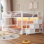 ADORNEVE Low Bunk Bed Twin Over Twi