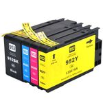 Cruxer 952xl Latest Upgrade Ink Cartridges Combo Pack Replacement for HP 952 XL Use with Officejet Pro 7740 8210 8710 8720 8740 8715 7720 8725 8730 Printer,4 Packs(Black, Cyan, Yellow, Magenta)