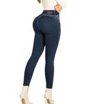 ARANZA High Waist Skinny Butt Lifting Jeans Colombian Stretch Jeans for Women, Blue, 11