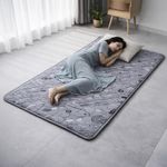 VRIKSHH Premium PU Foam Rolling Foldable Mattress for Floor | Folding/Lightweight/Travel/Yoga/Outdoor/Camping/Portable Mat, Double Size Soft Slim Gadda Roll-Up Guest Bed | 2 Inch, Grey, 75x48 inches