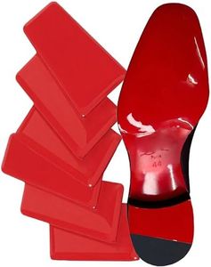 CZBYXA12 Red Bottom Shoe Protector Compatible with Christian Louboutin - 6 Pcs Mirror Red Self-Adhesive Anti-Slip Pads | 10"x4" Sheet for Custom Fit | Protect Red Bottom Shoe Soles from Scratches