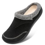 JOINFREE House Slippers for Women Arthritis Edema Home Slippers Wide Toe Home Shoes Lady Indoor Outdoor Slippers Black 7 Women Wide