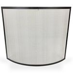 Haute Freestanding Curved Fire Place Guard Fire Screen Spark Flame Guard Curved Mesh Panel Design