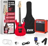LyxPro 36 Inch Electric Guitar and Kit for Kids with 3/4 Size Beginner’s Guitar, Amp, Six Strings, Two Picks, Shoulder Strap, Digital Clip On Tuner, Cable and Soft Case Gig Bag -Red