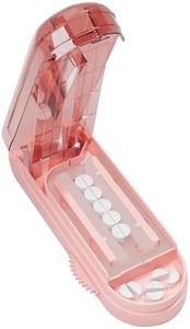 Pill Cutter Splitter for Small and Tiny Pills, Pill Splitter Accurately Cuts Multiple Pills at Once for Large and Small Pill, Sharp Blade with Safety Guard (Pink)
