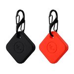 Silicone Case for Tile Mate 2020 & 2018 with Keychains, 2 Pack Anti-Scratch Protective Cover with Carabiner (Black/Red)