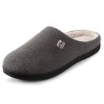 RockDove Men's Sherpa Lined Memory Foam Clog Slipper, Size 8/9 UK Men, Dove Gray