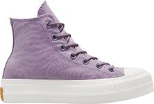 Converse Women's Chuck Taylor All Star Leopard Platform High Top Sneakers, Violet, 7