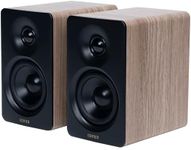 Edifier M60 Compact Desktop Speakers 2.0, for PC/Laptop/Computer, Bluetooth v5.3, USB C & 3.5 mm AUX, Hi-Res Audio Wireless Certified, 66W RMS, for Music and Gaming, Pair with Stands, Wood Grain