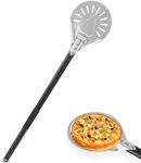 Pizza Peel, 7 inch Pizza Turning Peel, Long Handle Perforated Aluminum Pizza Paddle with Detachable Metal Handle, Pizza Shovel Oven Accessories for Homemade Pizza