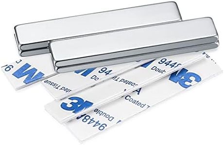 4 Pz Magneti al Neodimio Extra Forti, Potente Magnete Adesivi, 50x10x3 mm Magneti a Barra Potenti, Magneti per Lavagna Magnetica, Armadio da Cucina, Rettangolari, con 5 Pz Nastro Biadesivo