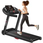 CURSOR FITNESS Home Folding Treadmill with Pulse Sensors, 2.5 HP Quiet Brushless, 7.5 MPH, 265 lbs Capacity