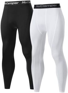 NuCamper Men's Compression Pants Running Leggings Athletic Tights Workout Base Layer Spandex Bottoms Moistrue Wicking Breathable Lightweight Activewear for Sports Football Basketball Yogo Gym Cycling