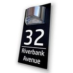 House Numbers Plaques With Solar Light Door Number House Signs Door Number Plaques For Wall House Name Plaques For Outside House Number Plaques With Light (Matt Black & Classic Text)