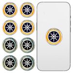 8PCS Cellphone Signal Boosters, Radiation Shield Stickers for Mobile Devices, Signal Jammer Protection During Calls and Internet Browsing, Set of Golden and Green Design
