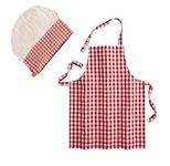 Fancyclub Children Chef Costume Baby Chef Apron + Hat for Kids Dress|| Chef Cook Apron Costume (6-7 Years, Check Apron)