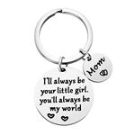 Qibote MotherÂ™S Day Gifts, Mom Gifts From Daughter Birthday, I'Ll Always Be Your Little Girl, You Will Always Be My World, Best Mom Ever Christmas Gifts, Silver, Small