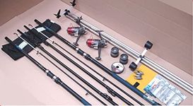 Shakespeare Sea Fishing 13 ft Kit 2 Rods 2 Reels Tripod & Tackle Beach, Beachcaster Beachcasting