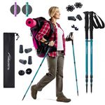 Trekrite Premium Walking Poles Set for Women, Anti Shock Adjustable Hiking Sticks for Ladies, Reliable & Strong Aluminum Trekking Poles with Accessories from a UK Based Company - Teal