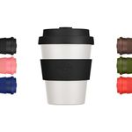 6oz 180ml Reusable Eco-Friendly 100% Plant Based Coffee Cup - Melamine Free & Biodegradable Dishwasher/Microwave Safe Travel Mug, Black Nature