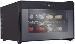 Ivation Premium 8 Bottle Horizontal Thermoelectric Wine Cooler/Chiller Counter Top Red & White Wine Cellar w/Digital Temperature, Freestanding Refrigerator Quiet Operation Fridge