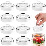 Jucoan 9 Pack Fermentation Glass Weights with Easy Grip Handles, Heavy Glass Fermenting Lids Kit for Wide Mouth Mason Jar Pickle Jar Fermenting Sauerkraut, Kimchi