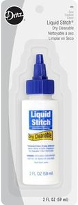 Dritz Liquid Stitch Dry Cleanable Fabric Adhesive, 2-Fluid Ounce, Clear, 2 Fl Oz