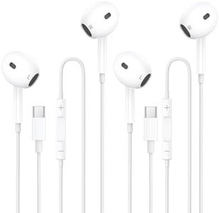 2 Pack Écouteurs USB C, Intra Auriculaires avec Hi-Res Micro et Contrôle du Volume Ecouteur Type C Filaire Casque pour iPhone 15 16 Max Plus, iPad Pro Mini, Samsung Galaxy S23 S22 S21 S20 A54 Ultra