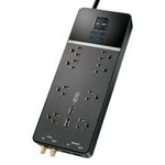 Rocketfish - 8-Outlet Surge Protector - Black