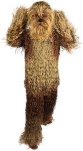Halloween Party Online Hairy Warrior Ape Military Leader Resistance Red Cosplay Costume and Wig, Multiple Color Options (Small/Medium, Light Brown)