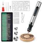 Serplex® Electric Engraving Pen with 37 Bits, 3 Gears Speed 5000-18000 RPM, USB Rechargeable Cordless Engraving Machine, Mini Rotary Tool DIY Rotary Engraver for Jewelry Wood Glass Stone Carving