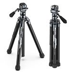 ULANZI F38 Video Travel Tripod, 61.4" Lightweight Carbon Fiber Camera Tripod with Quick Release 1/4" Screw & Video Head, for Most Cameras/DSLR/Projector, Weight 2.38lbs, Maxload 22lbs