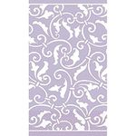 Amscan Highly Absorbent Ornamental Scroll Guest Towels (16 Pack), 7-4/5 x 4 2/5", Lavender/White