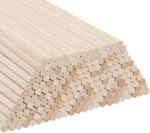 Belle Vous 200 Pack Natural Round Wood Dowel Rods - 30.5cm / 12 Inches - Extra Long Unfinished Wooden Craft Sticks - Dowels for Woodcraft, Art Projects, Decorations & DIY Crafts