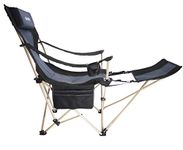 KHORE Camping Folding Portable Recliner Chair with Adjustable and Removabel Footrest (Black)