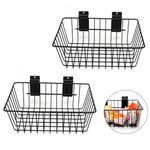 EATAKWARD 2 Pcs Slatwall Basket, 11.8'' x 7.9'' x 3.9'' Ventilated Metal Slatwall Baskets Mounted Slatwall Baskets Hanging Slatwall Accessories for Storage Display on Garage Slatwall Panels