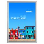 INNOVART Aluminum Snap Frame for Poster 16” x 24”, Front Load Snap Frame Poster with PVC Protective Film for A2 Size, Metal Picture Frame Wall Mounting, Easy Open Aluminum Display Profile